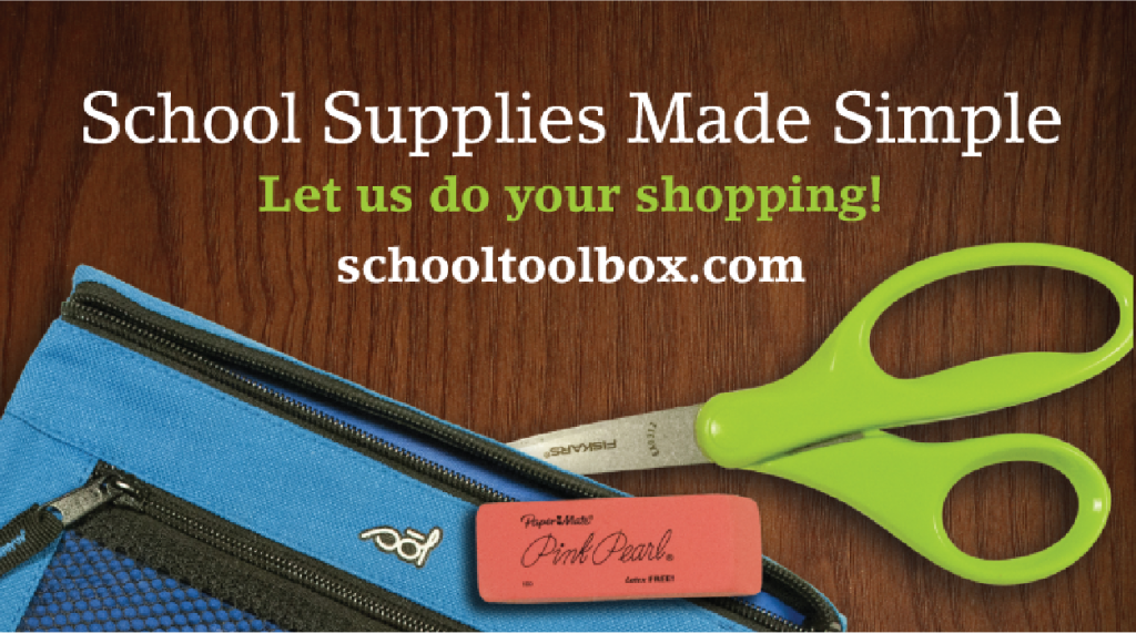 school supplies purchased via School Toolbox